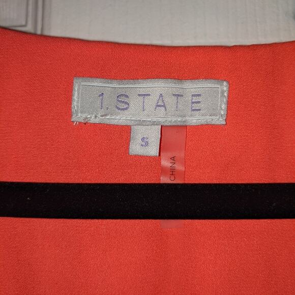 1 STATE On Point Poppy Petal Pink V Neck Flutter Cap Sleeves Drop Waist Dress S - Picture 5 of 12